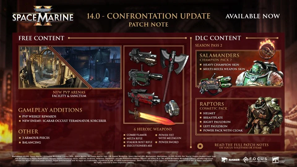В Warhammer 40,000: Space Marine 2 добавили медали за успехи в PvP-режиме